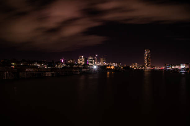 The illuminated beautiful Brussels city skyline at night