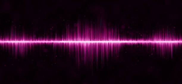 пурпурно-фиолетовая частотная диаграмма звукового эквалайзера - звуковой эффект стоковые фото и изображения