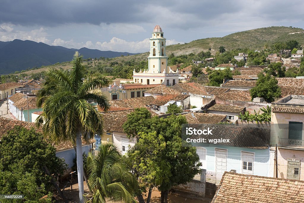 Rooftop view of Trinidad, Cuba Streets of Trinidad, Cuba Aerial View Stock Photo