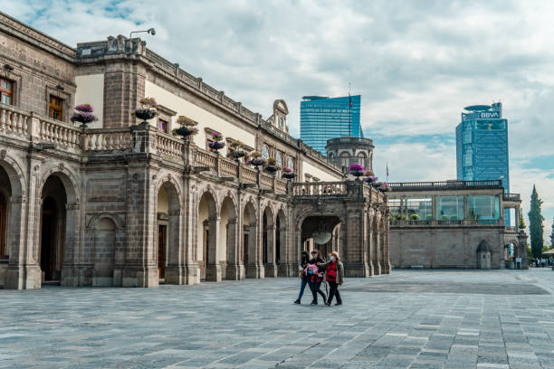 Mexico City, Mexico – August 30, 2021: Several tourists at the National History Museum inside Chapultepec Castle