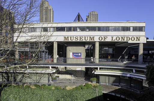 London, United Kingdom – February 17, 2015: The entrance to the Museum of London on London Wall Stree