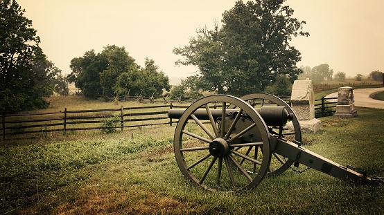 A cannon in the Manassas National Battlefield Park in Virginia, United States.