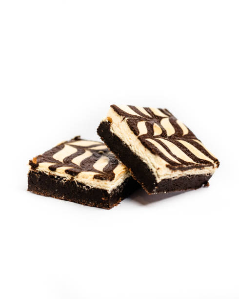 istock Cream Cheese Brownie on White Background 1460728789