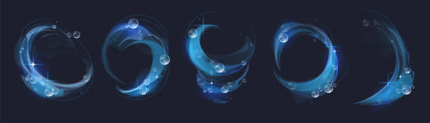 ilustrações de stock, clip art, desenhos animados e ícones de clean effect swirl, detergent with soap bubbles - swirl liquid vortex water
