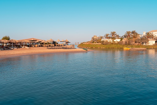 a View of coastline at El Gouna, Egypt