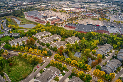 Aerial view of the Twin Cities suburb of Woodbury in Minnesota
