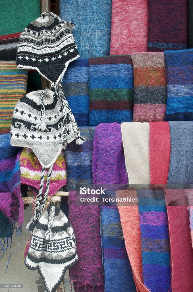 Nepal village stall selling knitwear Village stall on trekking route in Nepal Market - Retail Space Stock Photo