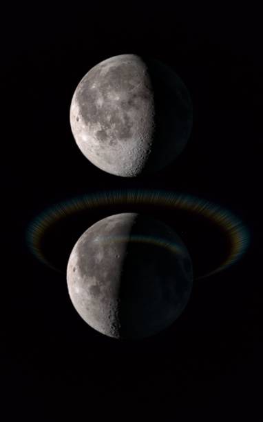 istock Vertical shot of two full moons in the night sky 1460730402