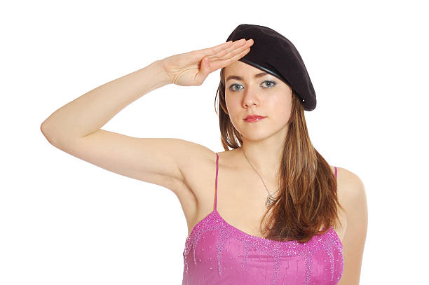 istock Young pretty girl in a beret 146073158