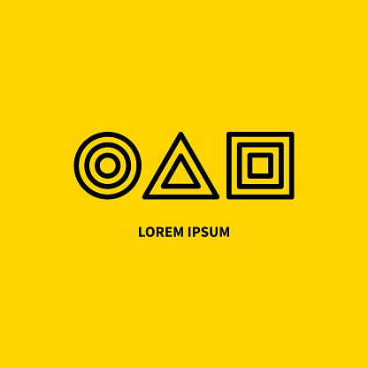 Business icon with geometric shapes. Creative concept