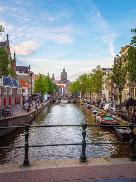 istock Cityscape with canals in Amsterdam 1460733226