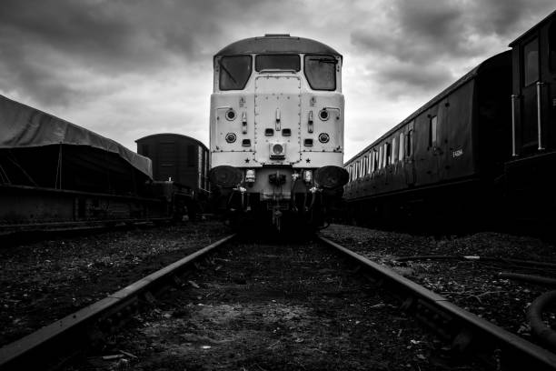 istock Grayscale shot of a train 1460733525