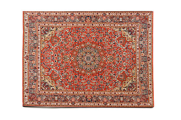 tapis persan isolé sur fond blanc - rug carpet decor woven photos et images de collection