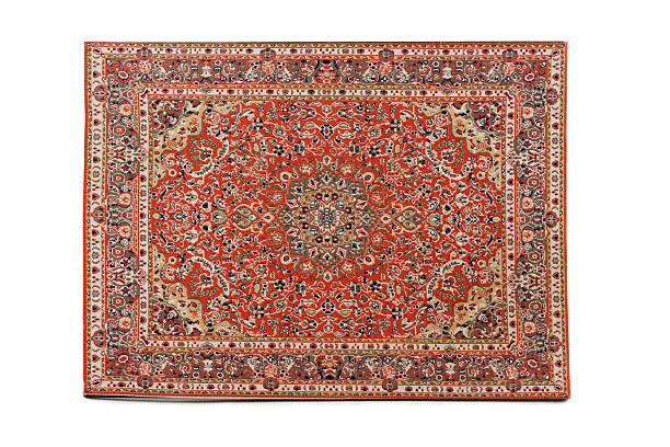 ペルシャ絨毯白背景 - ペルシア文化 ストックフォトと画像