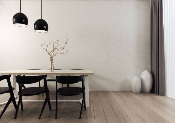 istock 3d rendered illustration of a minimalist and elegant dining room 1460737652