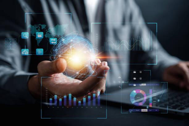 istock Businessman showing business target planning development leadership and customer target group, investment growth and success development, achivement, goal, strategy, finance concept. 1460738172