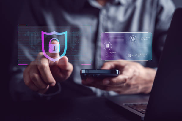 istock Cybersecurity and privacy concepts to protect data. businessman with internet network security technology. Businessman locking personal data on computer with virtual screen interfaces. cyber security. 1460738527
