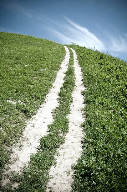 Path on a hill stock photo