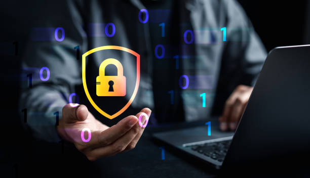 istock Cybersecurity and privacy concepts to protect data. businessman with internet network security technology. Businessman locking personal data on computer with virtual screen interfaces. cyber security. 1460739284