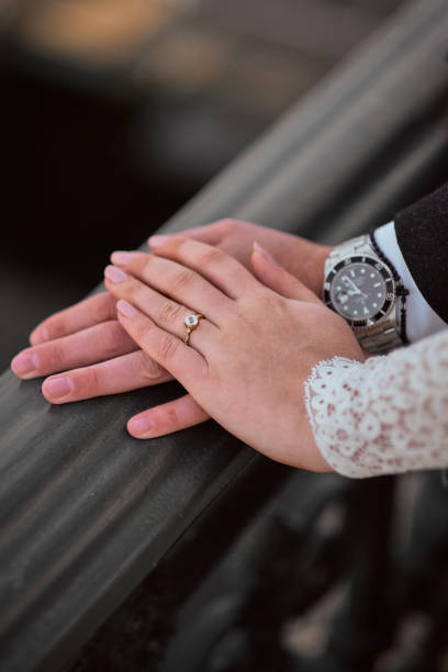Cute couple holding their hands