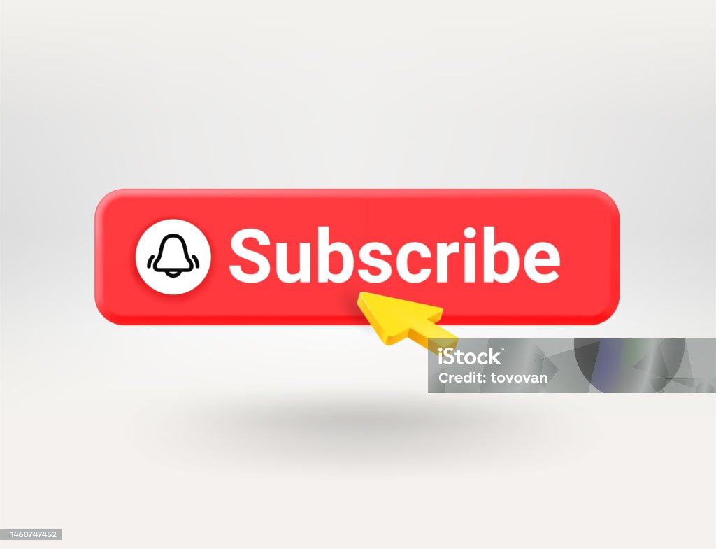 Subscribe Red Transparent Subscribe Red Button With The Notification Bell 3d Vector Objects ...