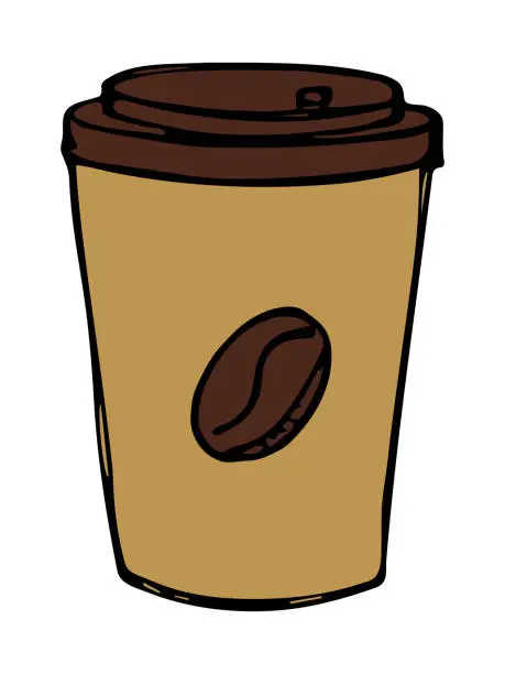 Vector illustration of Cup of coffee doodle