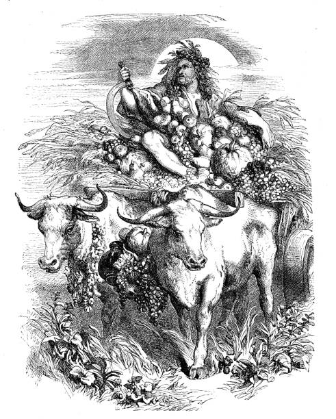 ilustrações, clipart, desenhos animados e ícones de "febo moderno", gravura do século xix - oxen yoke