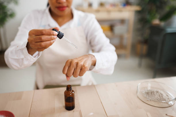 istock Woman performing professional cosmetics research 1460750115