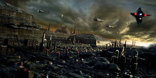 istock Science-fiction city and landscape 146075122