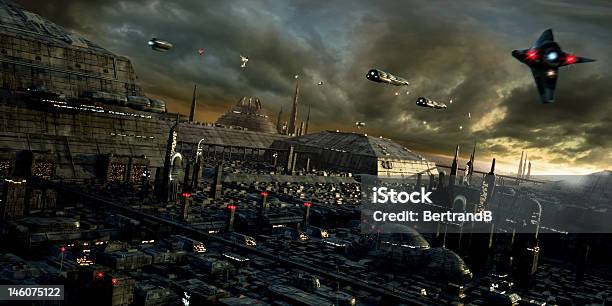 Sciencefiction City And Landscape Stock Photo - Download Image Now - Movie, City, Motion