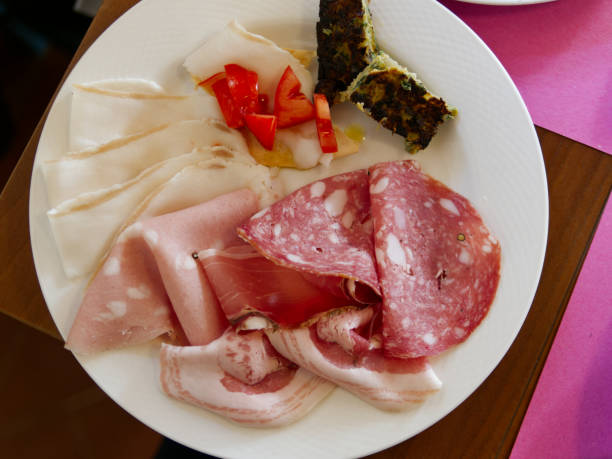 istock prosciutto, bacon, salami in a italian restaurant 1460752306