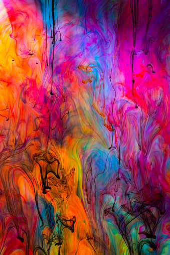 An illustration of a colorful splash of thick gooey paint