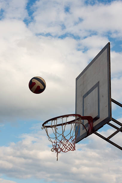 istock Basketball hoop against the cloudy sky 146075930