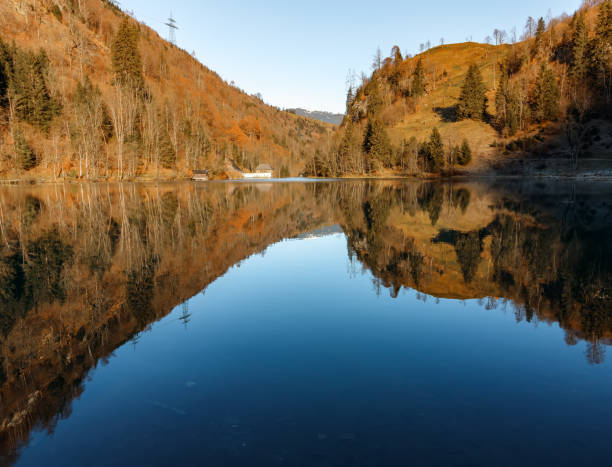 istock Mountain lake with water reflections 1460759361