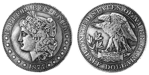 vintage United States of America original silver trade  half dollar