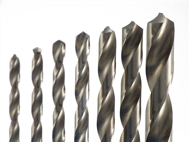 standing drill bits stock photo