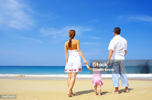 Family On Beach Stock Photo - Download Image Now - Adult, Baby - Human Age, Baby Girls