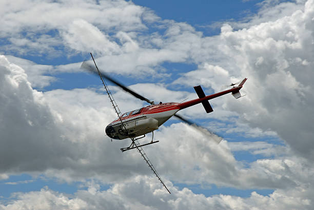 Helicopter Sprayer stock photo