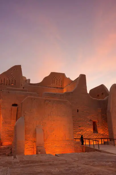 Old village of At-Turaif world heritage site located in Diriyah in the suburbs of Riyadh, Saudi Arabia. The ruins are a popular tourist destination to witness the old Saudi Arabian history and culture.