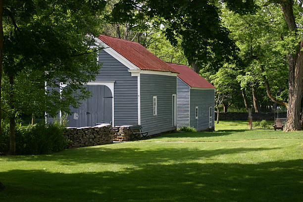 Old Gray Barns stock photo