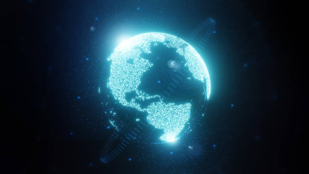 istock Holographic image of the earth 3d render 1460771699