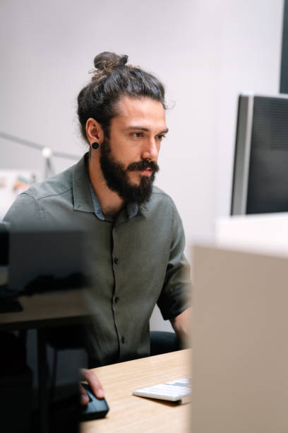 istock Concept of digital diagram,,programmer, software.Young finance analist working at modern office 1460772108