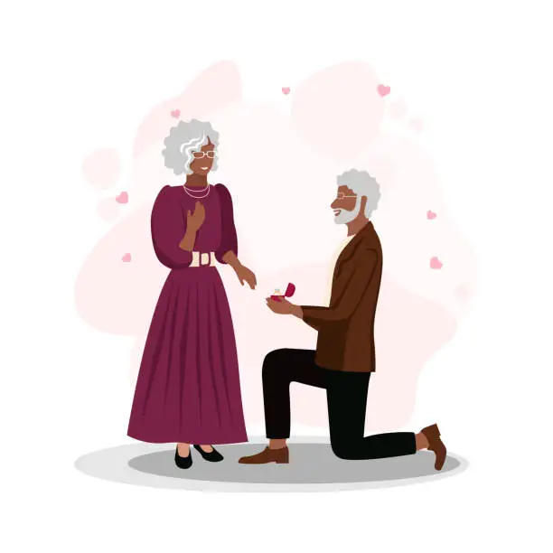 Vector illustration of marriage proposal