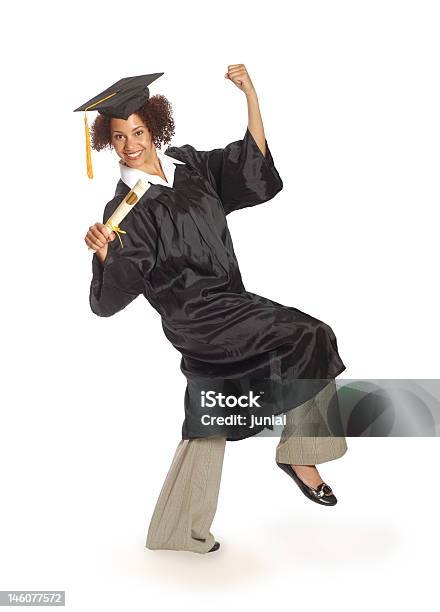 Orgulloso Grad Marchando Foto de stock y más banco de imágenes de Graduación - Graduación, Fondo blanco, Africano-americano