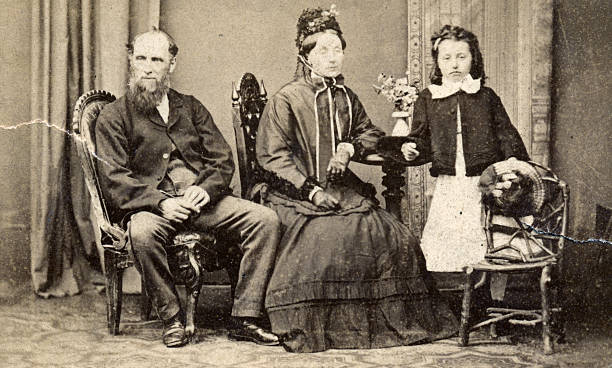 Victorian Lifestyle - family portrait stock photo