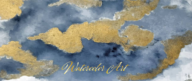 istock Art wallpaper. Modern creative design watercolor texture for home decor, banners, and prints. Vector illustration. 1460778273