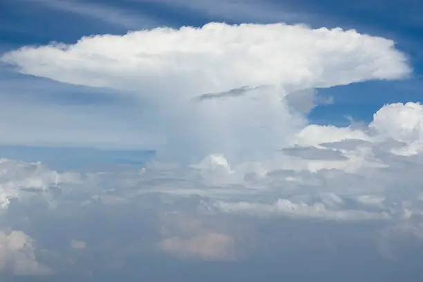 Aerial view of thunderstorm.