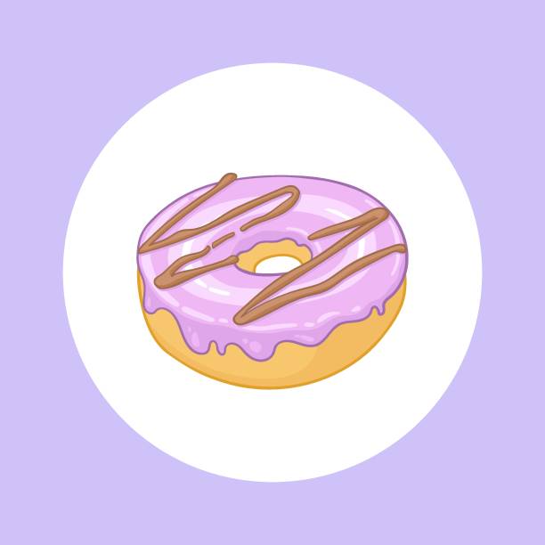 Donut vector illustration. Sweet dessert poster. vector art illustration