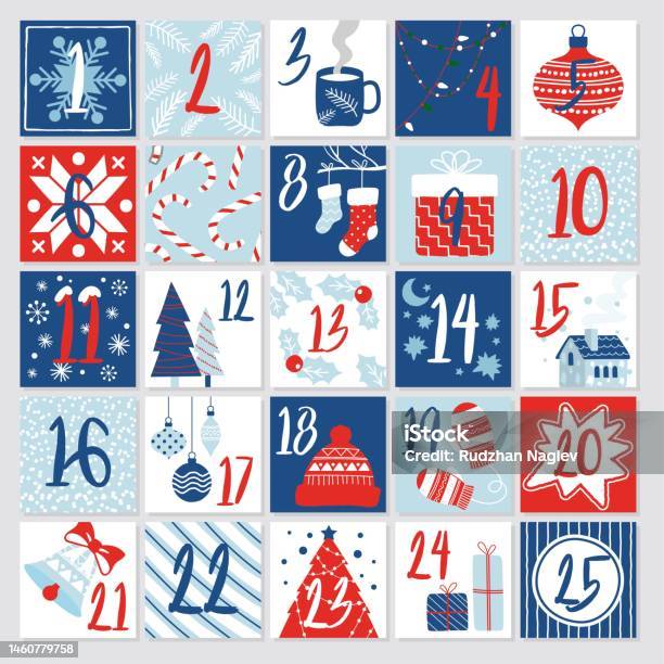 Advent Week's Set Advent Calendar Set Stock Illustration - Download Image Now - Advent ...
