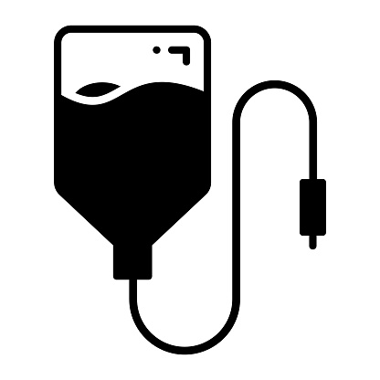 Simple icon iv drip for medical and healthcare, infusion drip